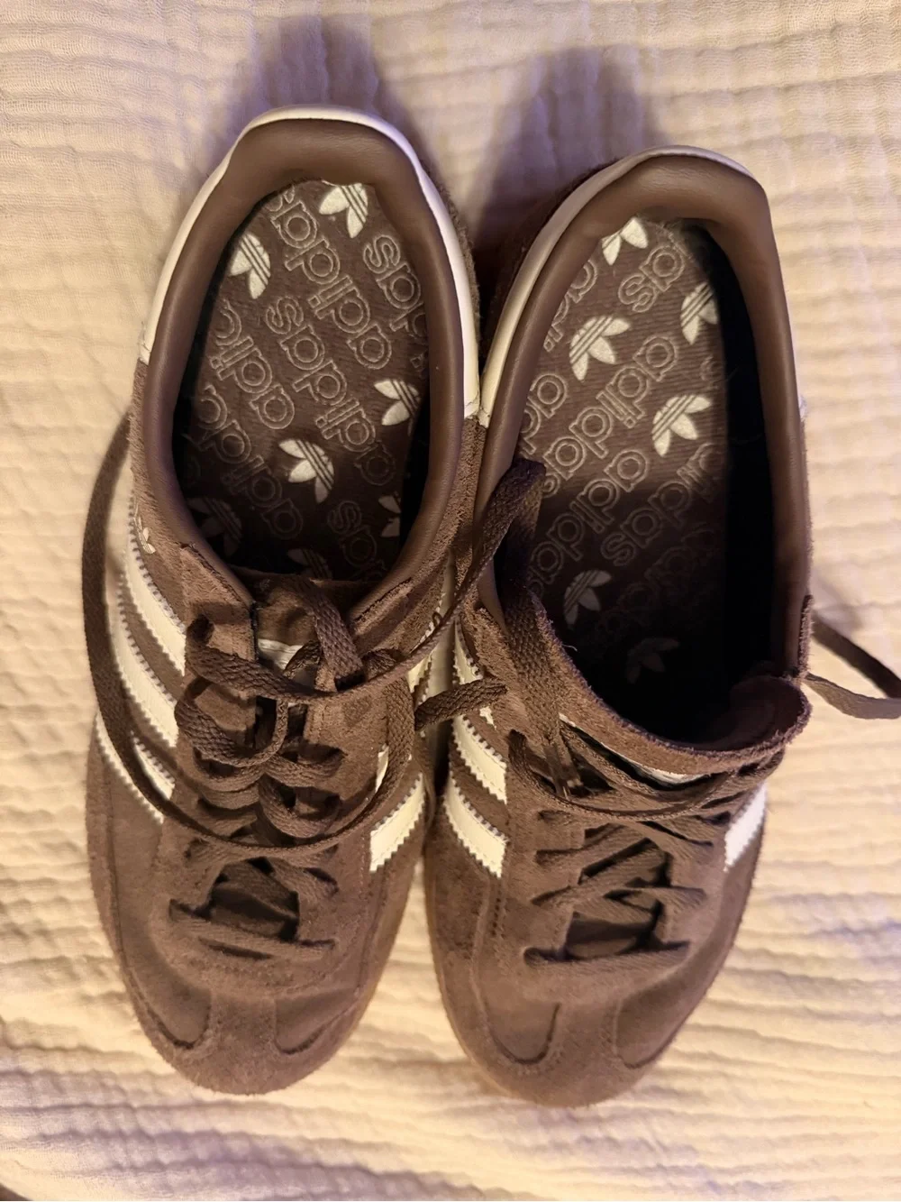 adidas brown suede
